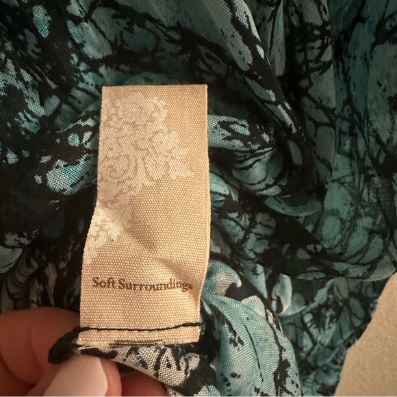 Soft Surroundings Blue Asymmetrical Maxi Tank Dress Bohemian Tie Dye Size Small - Picture 7 of 9